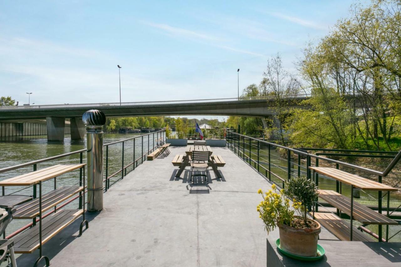 Grande Peniche 4 Ch - 10 Pers -Paris - Ile De Puteaux- Terrasses Villa Luaran gambar