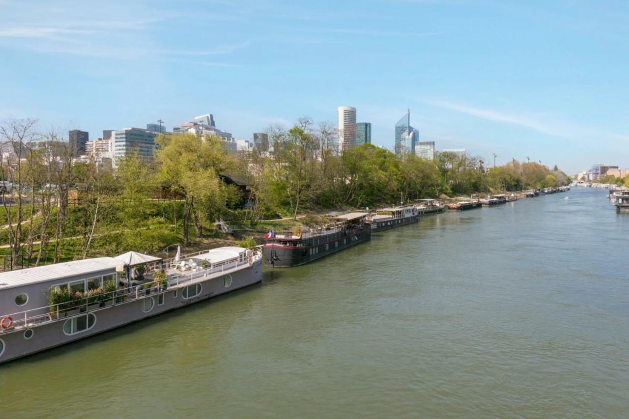Grande Peniche 4 Ch - 10 Pers -Paris - Ile De Puteaux- Terrasses Villa Luaran gambar